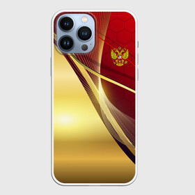 Чехол для iPhone 13 Pro Max с принтом RUSSIA SPORT: Red and Gold. в Рязани,  |  | abstract | design | geometry | hexagon | red and black | russia | sport | texture | абстракция | геометрия | герб | дизайн | патриот | патриотизм | россия | русский | соты | спорт | текстура | шестиугольники