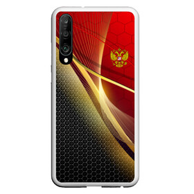 Чехол для Honor P30 с принтом RUSSIA SPORT Red and Black в Рязани, Силикон | Область печати: задняя сторона чехла, без боковых панелей | abstract | design | geometry | hexagon | red and black | russia | sport | texture | абстракция | геометрия | герб | дизайн | патриот | патриотизм | россия | русский | соты | спорт | текстура | шестиугольники