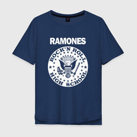 Мужская футболка хлопок Oversize с принтом Ramones в Рязани, 100% хлопок | свободный крой, круглый ворот, “спинка” длиннее передней части | группа | панк | рамон | рамонес | рамоунз | рамоунс | рок | хард