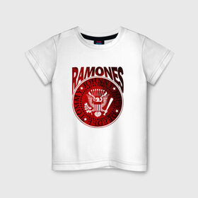 Детская футболка хлопок с принтом Ramones в Рязани, 100% хлопок | круглый вырез горловины, полуприлегающий силуэт, длина до линии бедер | Тематика изображения на принте: ramone | ramones | группа | джонни | джоуи | ди ди томми | марки | панк | поп | раманес | раманэс | рамон | рамонес | рамонэс | рамоун | рамоунз | рамоунс | рок | хард | хардрок