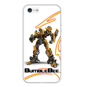 Чехол для iPhone 5/5S матовый с принтом Bumblebee в Рязани, Силикон | Область печати: задняя сторона чехла, без боковых панелей | bumblebee | бамблби | герой | камаро | прайм | трансформеры | фильм | шевроле