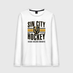 Мужской лонгслив хлопок с принтом Sin City Hockey в Рязани, 100% хлопок |  | Тематика изображения на принте: nhl | stanley cup | vegas golden knights | vegas knights | вегас голден найтс | вегас найтс | кубок стенли | кубок стэнли | нхл | хоккей | хоккейный клуб