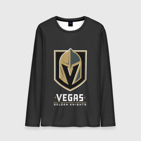 Мужской лонгслив 3D с принтом Vegas Golden Knights в Рязани, 100% полиэстер | длинные рукава, круглый вырез горловины, полуприлегающий силуэт | Тематика изображения на принте: 