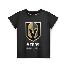 Детская футболка 3D с принтом Vegas Golden Knights в Рязани, 100% гипоаллергенный полиэфир | прямой крой, круглый вырез горловины, длина до линии бедер, чуть спущенное плечо, ткань немного тянется | 