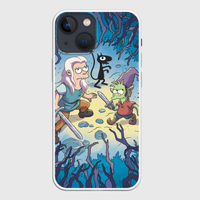 Чехол для iPhone 13 mini с принтом Disenchantment в Рязани,  |  | bean | disenchantment | elfo | futurama | mattgroening | netflix | princess | simpsons | бин | люси | мэтгроунинг | разочарование | симпсоны | элфо