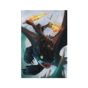 Обложка для паспорта матовая кожа с принтом как приручить дракона в Рязани, натуральная матовая кожа | размер 19,3 х 13,7 см; прозрачные пластиковые крепления | Тематика изображения на принте: how to train your dragon | беззубик | викинги | дракон | как приручить дракона | ночная фурия