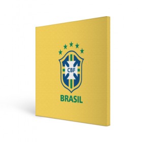 Холст квадратный с принтом Сборная Бразилии в Рязани, 100% ПВХ |  | сборная бразилии | футбол