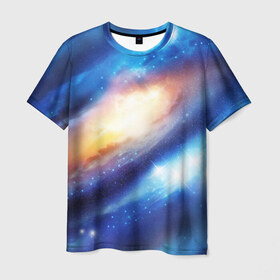 Мужская футболка 3D с принтом Космос в Рязани, 100% полиэфир | прямой крой, круглый вырез горловины, длина до линии бедер | abstraction | cosmos | nebula | space | star | universe | абстракция | вселенная | звезды | космос | мир | планеты