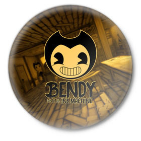 Значок с принтом Bendy and the ink machine (33) в Рязани,  металл | круглая форма, металлическая застежка в виде булавки | Тематика изображения на принте: bendy | bendy and the ink machine | бенди | бенди и чернильная машина