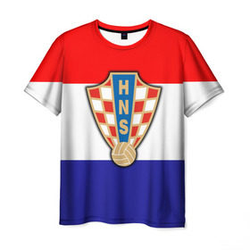 Мужская футболка 3D с принтом Сборная Хорватии флаг в Рязани, 100% полиэфир | прямой крой, круглый вырез горловины, длина до линии бедер | европы | хорватия | чемпионат мира | чм