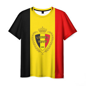 Мужская футболка 3D с принтом Сборная Бельгии флаг в Рязани, 100% полиэфир | прямой крой, круглый вырез горловины, длина до линии бедер | Тематика изображения на принте: бельгия | европы | мира | чемпионат | чм