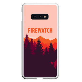 Чехол для Samsung S10E с принтом FIREWATCH в Рязани, Силикон | Область печати: задняя сторона чехла, без боковых панелей | Тематика изображения на принте: art | campo santo | firewatch | game | горы | закат | игра | лес | пейзаж | пожарный дозор | солнце | холмы