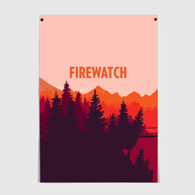 Постер с принтом FIREWATCH в Рязани, 100% бумага
 | бумага, плотность 150 мг. Матовая, но за счет высокого коэффициента гладкости имеет небольшой блеск и дает на свету блики, но в отличии от глянцевой бумаги не покрыта лаком | art | campo santo | firewatch | game | горы | закат | игра | лес | пейзаж | пожарный дозор | солнце | холмы