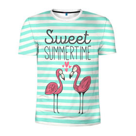 Мужская футболка 3D спортивная с принтом Sweet Summer Time в Рязани, 100% полиэстер с улучшенными характеристиками | приталенный силуэт, круглая горловина, широкие плечи, сужается к линии бедра | Тематика изображения на принте: animal | art | flamingo | love | pink | summer | sweet | time | арт | белый | бирюзовый | жара | животное | лето | любовь | матроска | полоски | рисунок | розовый | роман | сердечки | сердце | серый | фламинго | черный