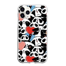 Чехол для iPhone 11 Pro матовый с принтом Пандяшки в Рязани, Силикон |  | baby | cute | fun | gift | happy | heart | panda | paw | smile | белый | красный | лапа | малыш | милый | мягкий | нежный | няшный | панда | подарок | радость | розовый | сердце | счастье | сюрприз | улыбка | черный