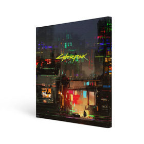 Холст квадратный с принтом Cyber Punk 2077 в Рязани, 100% ПВХ |  | cd projekt red | cyberpunk | cyberpunk 2077 | e3 | ps4 | rpg | v | xbox | будущее | киберпанк | киберпанк 2077 | от создателей ведьмака | рпг