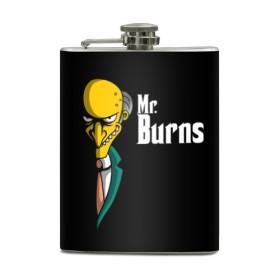 Фляга с принтом Mr. Burns (Simpsons) в Рязани, металлический корпус | емкость 0,22 л, размер 125 х 94 мм. Виниловая наклейка запечатывается полностью | Тематика изображения на принте: burns | mr | mr. burns | simpsons | мистер бернс | симпсоны