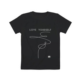 Детская футболка хлопок с принтом LOVE YOURSELF_ в Рязани, 100% хлопок | круглый вырез горловины, полуприлегающий силуэт, длина до линии бедер | bangtan boys | bts | бантаны | бтс