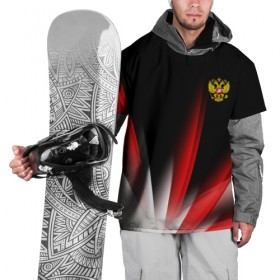 Накидка на куртку 3D с принтом Russia sport collection в Рязани, 100% полиэстер |  | abstraction | grunge | russia | sport | абстракция | герб | краска | русский | символика рф | спорт | спортивный | триколор | униформа | форма | я русский