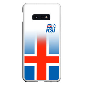 Чехол для Samsung S10E с принтом KSI ICELAND SPORT в Рязани, Силикон | Область печати: задняя сторона чехла, без боковых панелей | Тематика изображения на принте: 2019 | fc | football | football club | iceland | ksi | sport | исландия | кси | сборная исландии | спорт | спортивные | униформа | фирменные цвета | фк | футбол | футбольный клуб