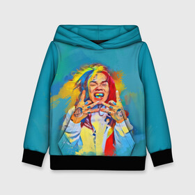 Детская толстовка 3D с принтом 6IX9INE PAINTS в Рязани, 100% полиэстер | двухслойный капюшон со шнурком для регулировки, мягкие манжеты на рукавах и по низу толстовки, спереди карман-кенгуру с мягким внутренним слоем | 6ix9ine | sixnine | tekashi