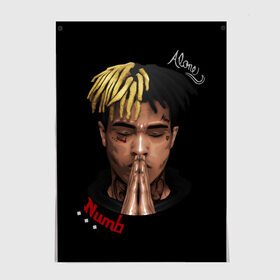 Постер с принтом XXXtentacion (Alone 3D) в Рязани, 100% бумага
 | бумага, плотность 150 мг. Матовая, но за счет высокого коэффициента гладкости имеет небольшой блеск и дает на свету блики, но в отличии от глянцевой бумаги не покрыта лаком | alone | art | numb | rap | tentacion | xxxtentacion