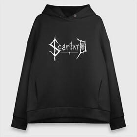 Женское худи Oversize хлопок с принтом Scarlxrd_ в Рязани, френч-терри — 70% хлопок, 30% полиэстер. Мягкий теплый начес внутри —100% хлопок | боковые карманы, эластичные манжеты и нижняя кромка, капюшон на магнитной кнопке | scarlxrd | мариус