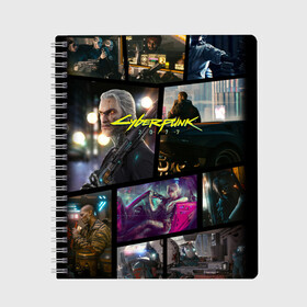 Тетрадь с принтом CYBERPUNK 2077 в Рязани, 100% бумага | 48 листов, плотность листов — 60 г/м2, плотность картонной обложки — 250 г/м2. Листы скреплены сбоку удобной пружинной спиралью. Уголки страниц и обложки скругленные. Цвет линий — светло-серый
 | 2019 | cd project red | cyberpunk 2077 | future | hack | samurai | sci fi | the witcher | witcher 2077 | андроиды | безумие | будущее | ведьмак 2077 | киберпанк 2077 | логотип | роботы | самураи | фантастика | цифры