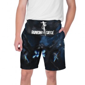 Мужские шорты 3D с принтом RAINBOW SIX SIEGE в Рязани,  полиэстер 100% | прямой крой, два кармана без застежек по бокам. Мягкая трикотажная резинка на поясе, внутри которой широкие завязки. Длина чуть выше колен | 