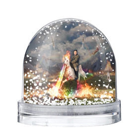 Снежный шар с принтом Ким чен ын на Единороге в Рязани, Пластик | Изображение внутри шара печатается на глянцевой фотобумаге с двух сторон | 