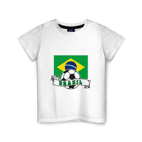 Детская футболка хлопок с принтом Футбол - Бразилия в Рязани, 100% хлопок | круглый вырез горловины, полуприлегающий силуэт, длина до линии бедер | brasil | brazil | football | goal | neymar | sport | team | бразилия | гол | игрок | марсело | мяч | неймар | спорт | тренер | футбол | чемпион | чемпионат