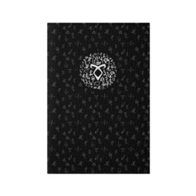 Обложка для паспорта матовая кожа с принтом Runes в Рязани, натуральная матовая кожа | размер 19,3 х 13,7 см; прозрачные пластиковые крепления | freeform | shadowhunters | доминик шервуд | клэри фрэй | кэтрин макнамара | фэнтази