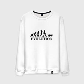 Мужской свитшот хлопок с принтом Evolution в Рязани, 100% хлопок |  | dog | друг человека | кинолог | люблю собак | овчарка | пес | собака | собачник | щенок | эволюция