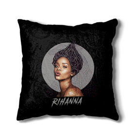 Подушка 3D с принтом Rihanna в Рязани, наволочка – 100% полиэстер, наполнитель – холлофайбер (легкий наполнитель, не вызывает аллергию). | состоит из подушки и наволочки. Наволочка на молнии, легко снимается для стирки | Тематика изображения на принте: rihanna | риана | рианна