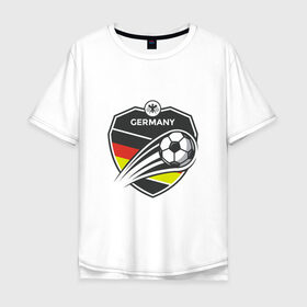 Мужская футболка хлопок Oversize с принтом Germany в Рязани, 100% хлопок | свободный крой, круглый ворот, “спинка” длиннее передней части | football | germany | sport | германия | мяч | нойер | орёл | сборная | спорт | флаг | футбол | чемпионат мира