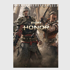 Скетчбук с принтом FOR HONOR в Рязани, 100% бумага
 | 48 листов, плотность листов — 100 г/м2, плотность картонной обложки — 250 г/м2. Листы скреплены сверху удобной пружинной спиралью | for honor | викинги | игра | рыцари | средневековье | япония