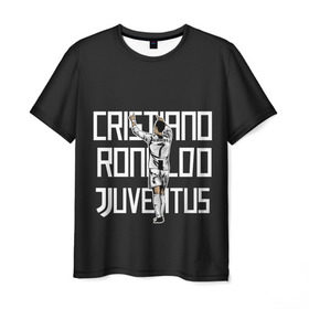 Мужская футболка 3D с принтом Cristiano Ronaldo. Juventus в Рязани, 100% полиэфир | прямой крой, круглый вырез горловины, длина до линии бедер | 7 | champion | cr7 | cristiano | footballer | forward | juventus | portugal | ronaldo | крис | криштиану | португалия | реал | рон | роналду | ронни | форвард | футболист | чемпион | ювентус