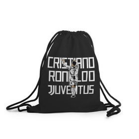 Рюкзак-мешок 3D с принтом Cristiano Ronaldo. Juventus в Рязани, 100% полиэстер | плотность ткани — 200 г/м2, размер — 35 х 45 см; лямки — толстые шнурки, застежка на шнуровке, без карманов и подкладки | 7 | champion | cr7 | cristiano | footballer | forward | juventus | portugal | ronaldo | крис | криштиану | португалия | реал | рон | роналду | ронни | форвард | футболист | чемпион | ювентус