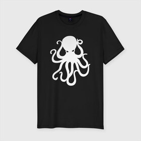 Мужская футболка премиум с принтом Осьминог в Рязани, 92% хлопок, 8% лайкра | приталенный силуэт, круглый вырез ворота, длина до линии бедра, короткий рукав | mark hoppus | octopus | марк хоппус | осьминог
