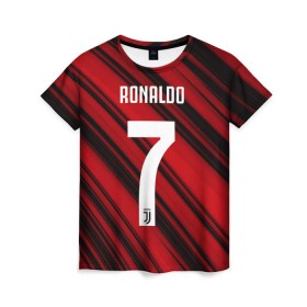 Женская футболка 3D с принтом RONALDO JUVE SPORT в Рязани, 100% полиэфир ( синтетическое хлопкоподобное полотно) | прямой крой, круглый вырез горловины, длина до линии бедер | club | cr7 | fc | football | ronaldo | sport | криштиану роналду | роналдо | спорт | фк | форма | футбольный клуб | ювентус