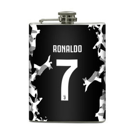 Фляга с принтом RONALDO JUVE SPORT в Рязани, металлический корпус | емкость 0,22 л, размер 125 х 94 мм. Виниловая наклейка запечатывается полностью | cr7 | fc | football | ronaldo | sport | криштиану роналду | роналдо | фк | форма | футбольный клуб | ювентус