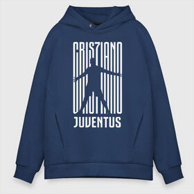 Мужское худи Oversize хлопок с принтом RONALDO JUVE SPORT в Рязани, френч-терри — 70% хлопок, 30% полиэстер. Мягкий теплый начес внутри —100% хлопок | боковые карманы, эластичные манжеты и нижняя кромка, капюшон на магнитной кнопке | cr7 | fc | клуб | криштиану роналду | роналдо | фк | ювентус