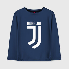 Детский лонгслив хлопок с принтом RONALDO JUVE SPORT в Рязани, 100% хлопок | круглый вырез горловины, полуприлегающий силуэт, длина до линии бедер | cr7 | fc | клуб | криштиану роналду | роналдо | фк | ювентус