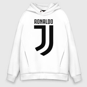 Мужское худи Oversize хлопок с принтом RONALDO JUVE SPORT в Рязани, френч-терри — 70% хлопок, 30% полиэстер. Мягкий теплый начес внутри —100% хлопок | боковые карманы, эластичные манжеты и нижняя кромка, капюшон на магнитной кнопке | cr7 | fc | клуб | криштиану роналду | роналдо | фк | ювентус