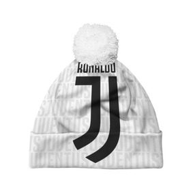 Шапка 3D c помпоном с принтом RONALDO JUVE SPORT в Рязани, 100% полиэстер | универсальный размер, печать по всей поверхности изделия | 