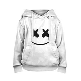 Детская толстовка 3D с принтом MARSHMELLO в Рязани, 100% полиэстер | двухслойный капюшон со шнурком для регулировки, мягкие манжеты на рукавах и по низу толстовки, спереди карман-кенгуру с мягким внутренним слоем | Тематика изображения на принте: dj | marshmello | usa | америка | клубная музыка | маршмелло | музыка | музыкант