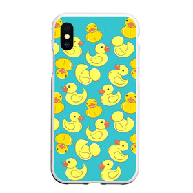 Чехол для iPhone XS Max матовый с принтом Duck в Рязани, Силикон | Область печати: задняя сторона чехла, без боковых панелей | duck | duckling | утенок | утка