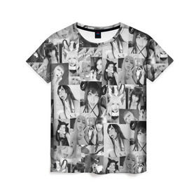 Женская футболка 3D с принтом REAL AHEGAO в Рязани, 100% полиэфир ( синтетическое хлопкоподобное полотно) | прямой крой, круглый вырез горловины, длина до линии бедер | ahegao | anime | real ahegao | аниме | ахегао | культура | тренд