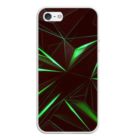 Чехол для iPhone 5/5S матовый с принтом STRIPES GREEN 3D в Рязани, Силикон | Область печати: задняя сторона чехла, без боковых панелей | Тематика изображения на принте: abstract | geometry | абстракция | геометрия | градиент | линии