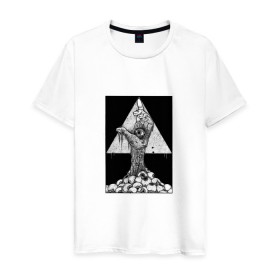 Мужская футболка хлопок с принтом Всевидящее око в Рязани, 100% хлопок | прямой крой, круглый вырез горловины, длина до линии бедер, слегка спущенное плечо. | eye | freemasonry | illuminati | secret | see | society | всевидящее | заговор | иллюминаты | ложа | масонская | масонство | общество | око | пирамида | просвещённые | тайное | теория